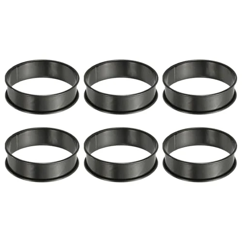 Durable 6pcs Crumpet Rings 3.15 Nonstick Round Cake Ring Stainless Steel Double Rolled English Pastry Rings for Kitchen Baking Crumpet Dessert 6 Count Casual