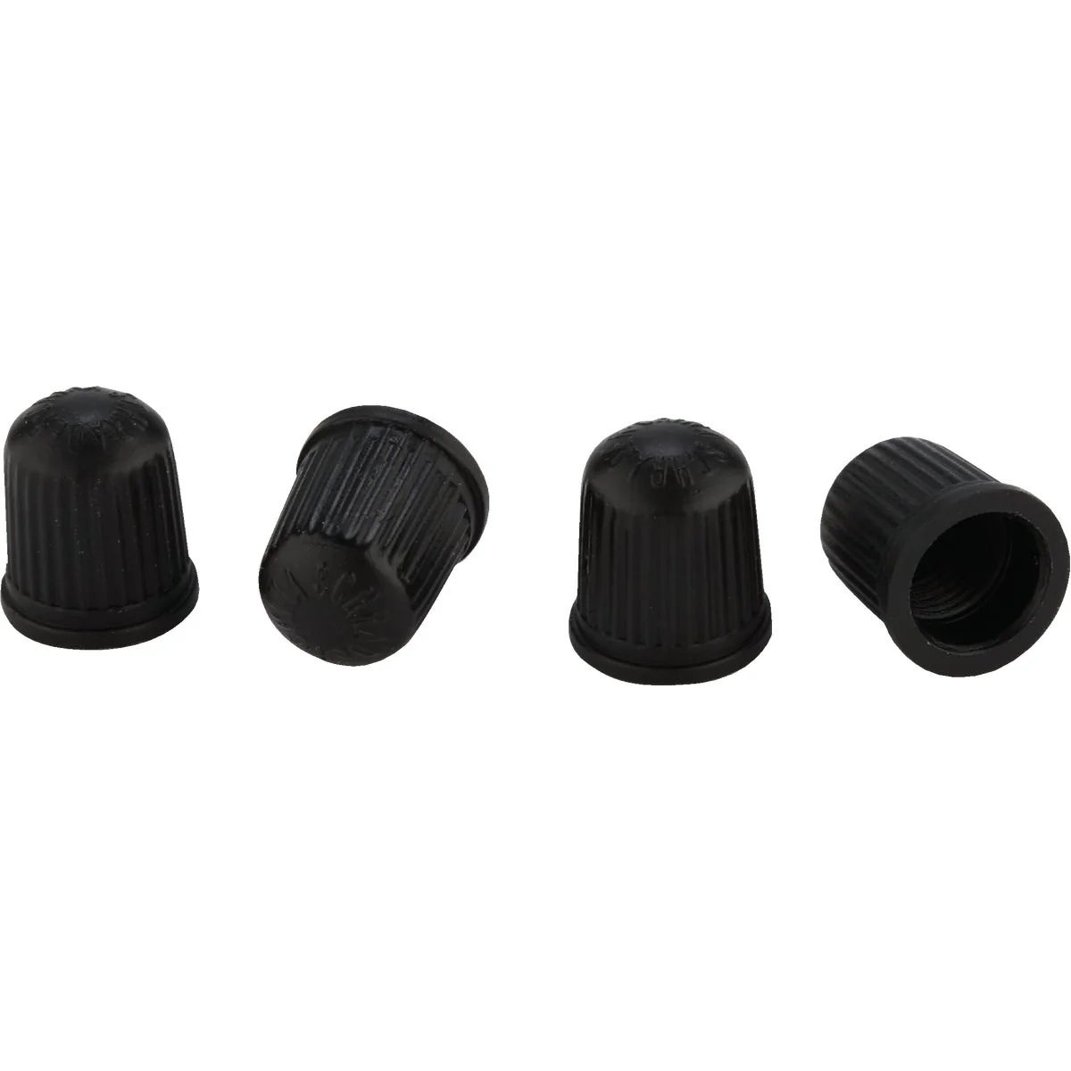 Authentic Tru-Flate Plastic Black Tire Valve Cap 4-Pack Elite
