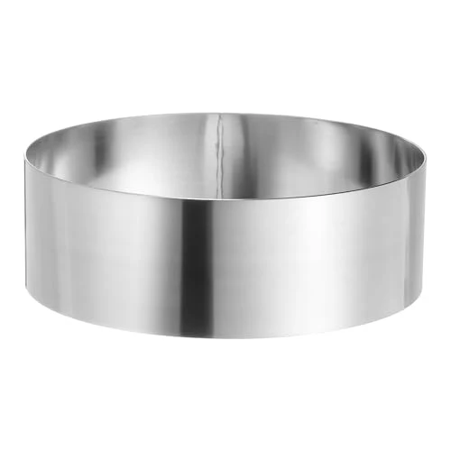 Organic Round Cake Ring 6 x 2 Inch Seamless Stainless Steel Pastry Mousse Dessert Ring Mirror Coating for Baking Cooking Making Tool Flexible