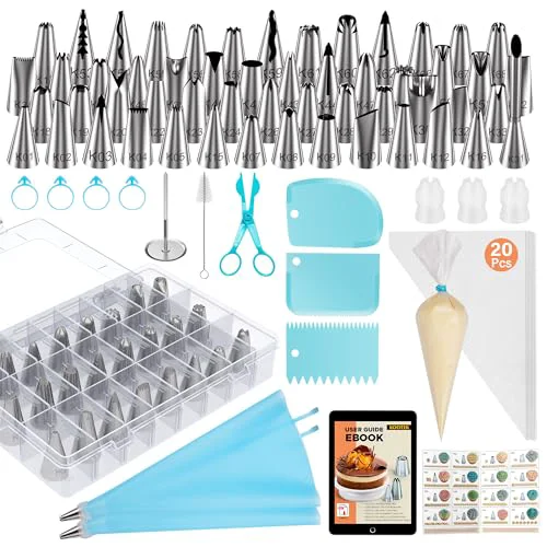 Genuine 90 Piping Bags and Tips Set Frosting Piping Kit for Beginners Pros Traditional