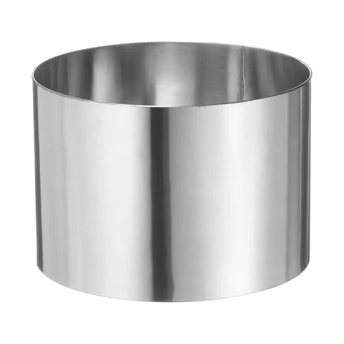 Artisan Round Cake Ring 5 x 2.75 Inch Seamless Stainless Steel Pastry Mousse Dessert Ring Mirror Coating for Baking Cooking Making Tool Soft