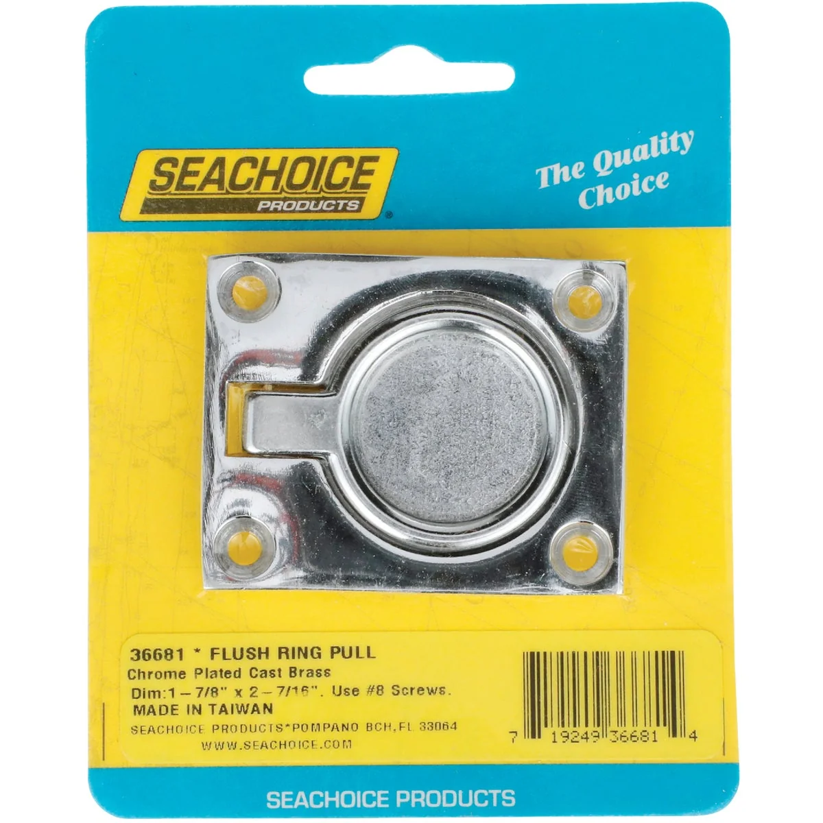 Trusted Seachoice 1-7 8 In. x 2-1 2 In. Chrome-Plated Brass Square Flush Hatch Ring Pull Detailed