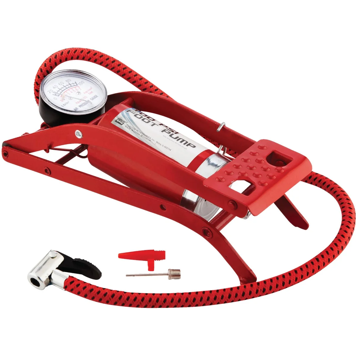 Healthy Custom Accessories 100 psi Steel Frame Compact Foot Pump High-End