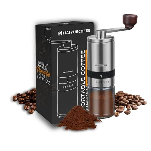 Dependable Manual Coffee Grinder with 6 Adjustable Coarseness Settings Organic