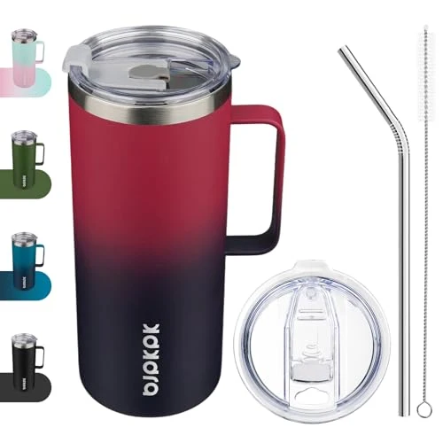 Breathable 32oz Insulated Coffee Mug with Handle Organic