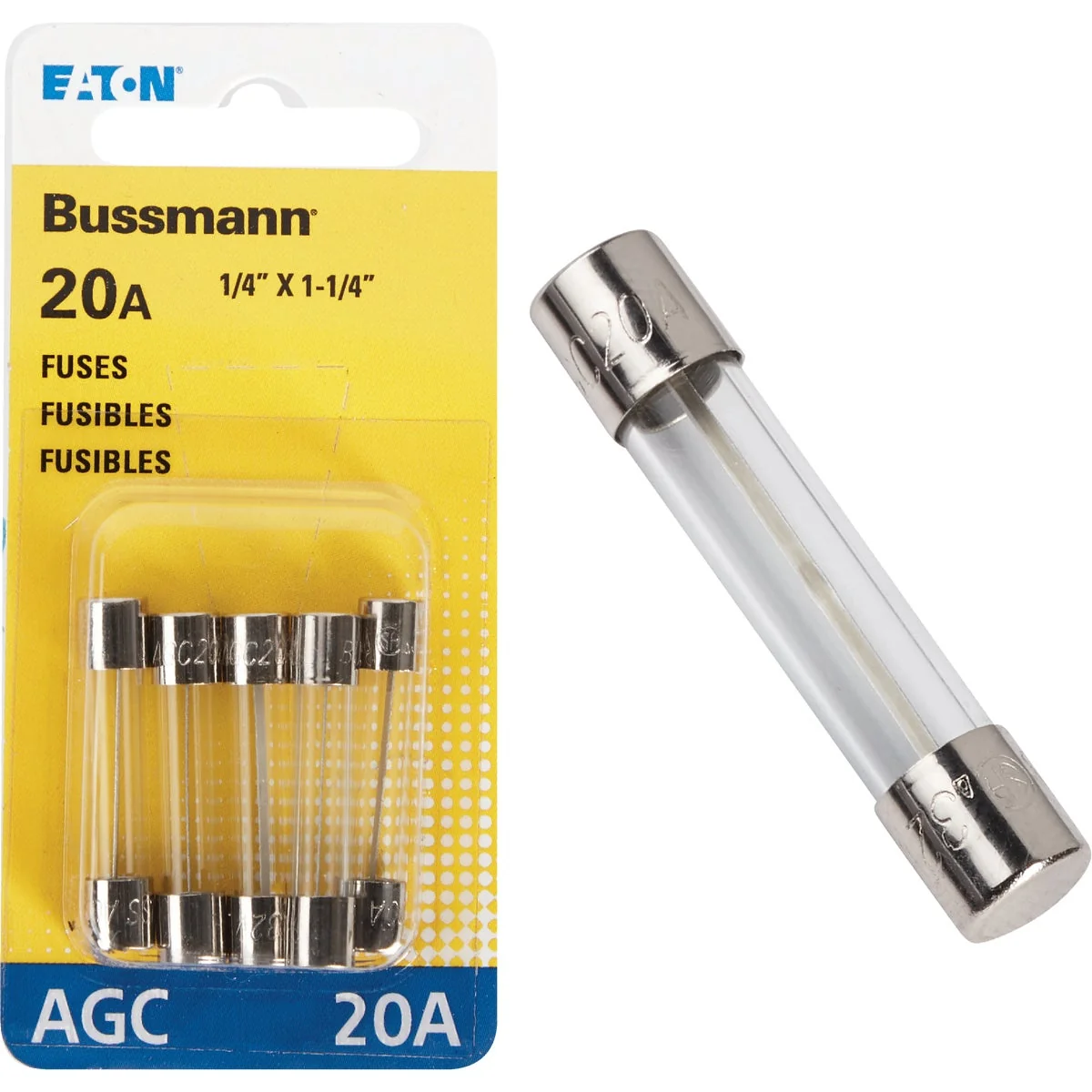 Relaxed Bussmann 20-Amp 32-Volt AGC Glass Tube Automotive Fuse 5-Pack Excellent