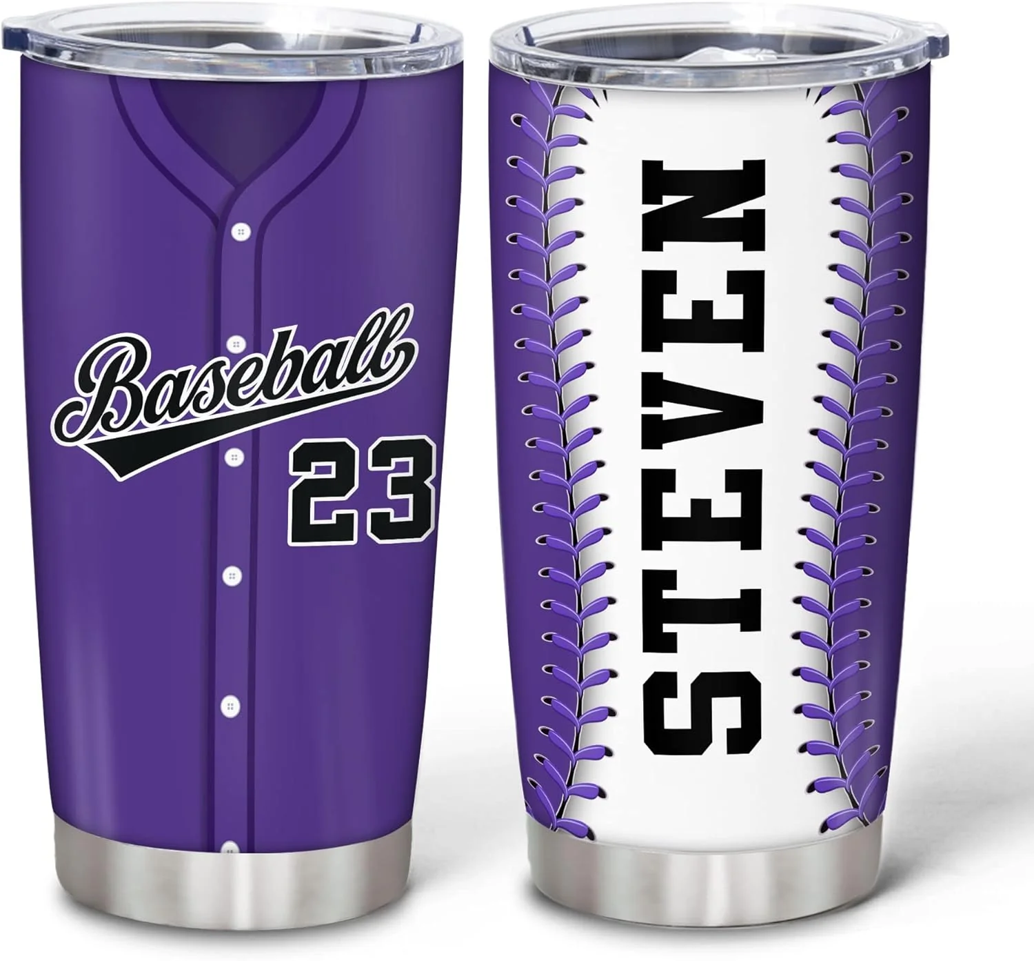 Expertly Made Hyturtle Personalized Baseball Tumbler Baseball Players Design Stainless Steel Double Walled Vacuum Insulated Tumblers 20oz30oz Coffee Travel Mug Cup Christmas Gift For Men Boys Friends Dad Sports Fan High-Quality