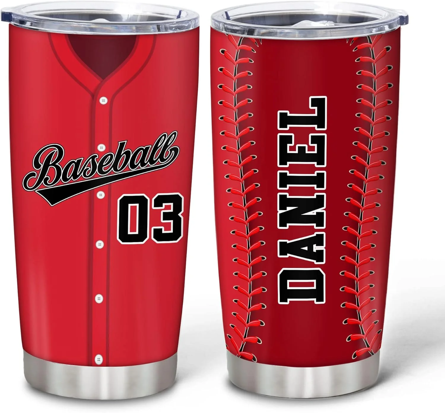 Lightweight Hyturtle Personalized Baseball Tumbler Baseball Players Design Stainless Steel Double Walled Vacuum Insulated Tumblers 20oz30oz Coffee Travel Mug Cup Christmas Gift For Men Boys Friends Dad Sports Fan Certified