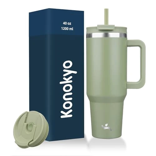 Smart 40 oz Insulated Tumbler Water Bottle with Handle Advanced