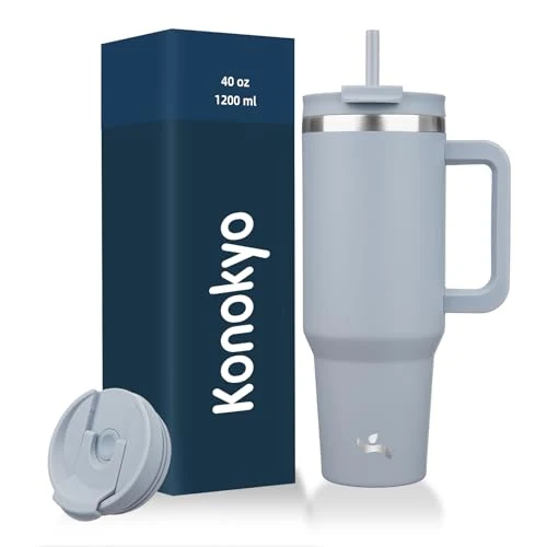 Comfortable 40 oz Insulated Tumbler Water Bottle with Handle Refined