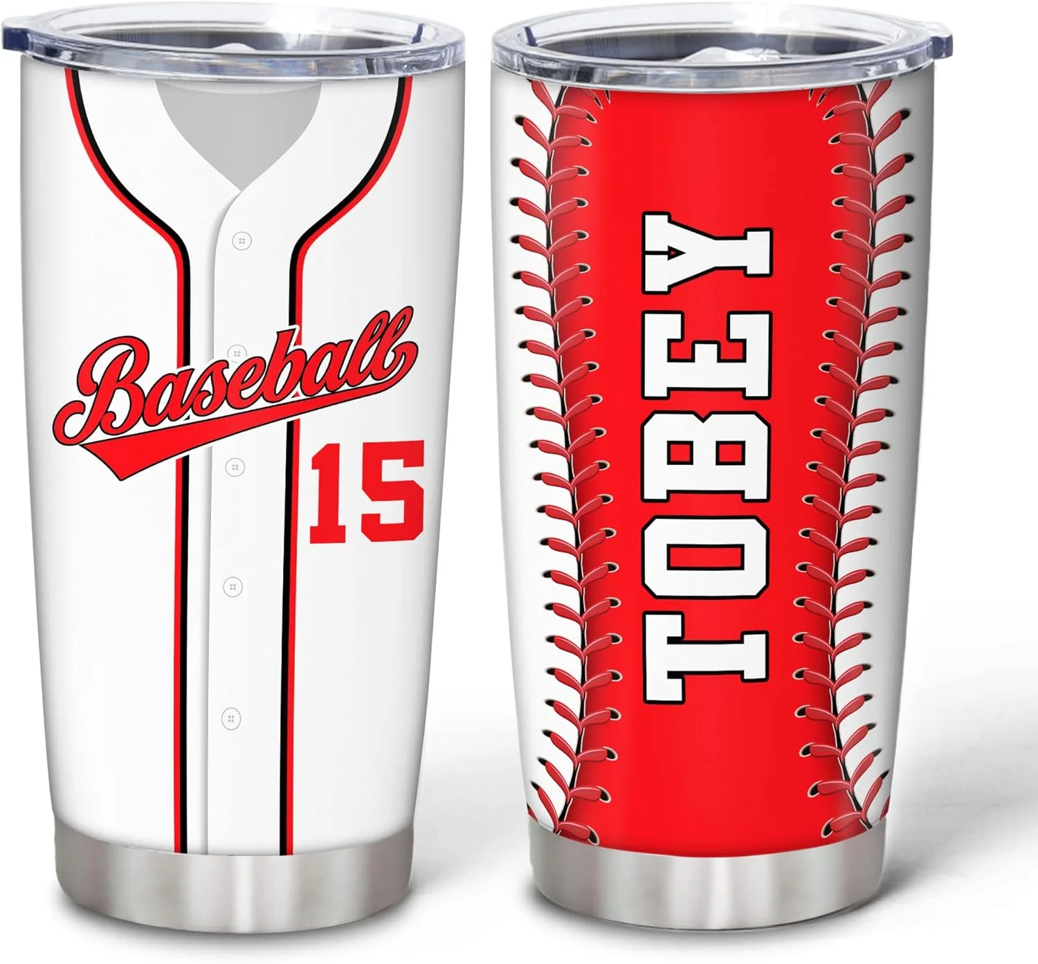 Contemporary Hyturtle Personalized Baseball Tumbler Baseball Players Design Stainless Steel Double Walled Vacuum Insulated Tumblers 20oz30oz Coffee Travel Mug Cup Christmas Gift For Men Boys Friends Dad Sports Fan High-Performance
