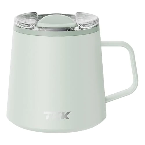 World-Class 12 oz Insulated Coffee Mug with Handle Ceramic Coating Detachable Slider Lid Stainless Steel Tumbler Double Wall Vacuum Travel Cup Modern