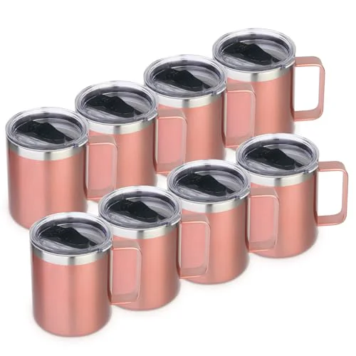 Comfortable 14oz Insulated Stainless Steel Coffee Mug with Lid Bulk 8 Pack 8 Count Effective