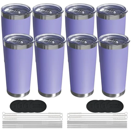 Professional 20oz Travel Coffee Tumbler 8 Pack Detailed