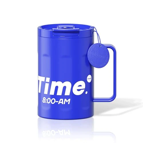 Detailed 18 oz Stainless Steel Insulated Coffee Mug with Handle and Lid Relaxed