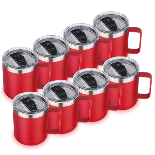 Dependable 14oz Insulated Stainless Steel Coffee Mug with Lid Bulk 8 Pack 8 Count High-Quality