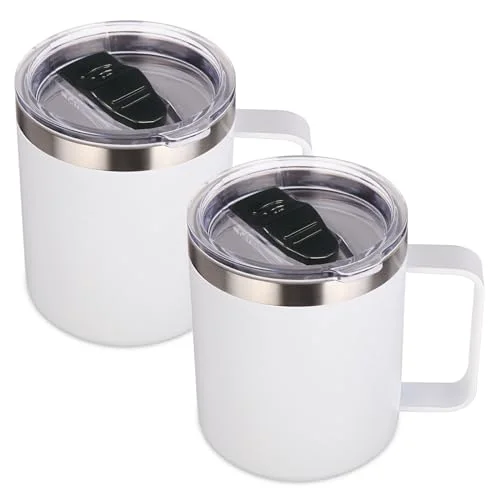 World-Class 14oz Insulated Stainless Steel Coffee Mug with Lid Bulk 2 Pack 2 Count Carefully Designed