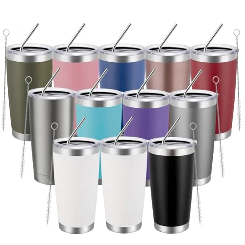 Reliable 20oz Tumbler 12 Pack Double Wall Vacuum Insulated Travel Mug Bulk Authentic