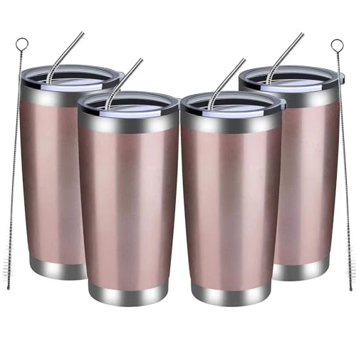 Genuine 20oz Tumbler 4 Pack Double Wall Vacuum Insulated Travel Mug Bulk 4 Count Recyclable