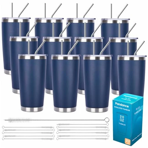 Fine Crafted 20oz Stainless Steel Insulated Tumblers Bulk 12 Count Long-Lasting