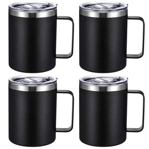 User-Friendly 12 oz Insulated Coffee Mug Bulk with Handle 4 Count Prestigious