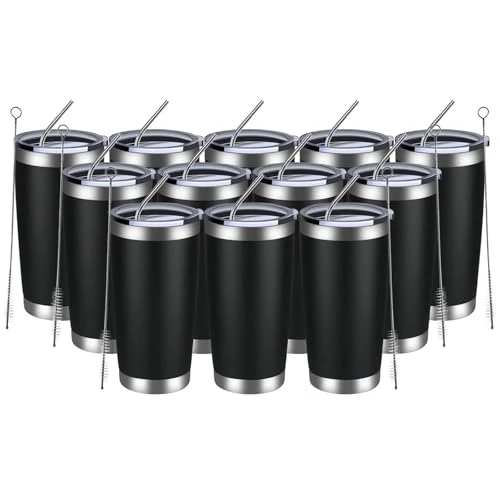 Optimized 20oz Tumbler 12 Pack Double Wall Vacuum Insulated Travel Mug Bulk 12 Count Dependable