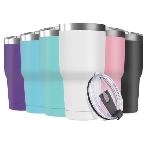 High-End 30oz Stainless Steel Travel Mug with Lid 6 Count Dependable