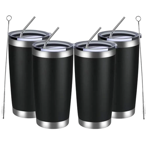 Fast 20oz Tumbler 4 Pack Double Wall Vacuum Insulated Travel Mug Bulk 4 Count Comfortable