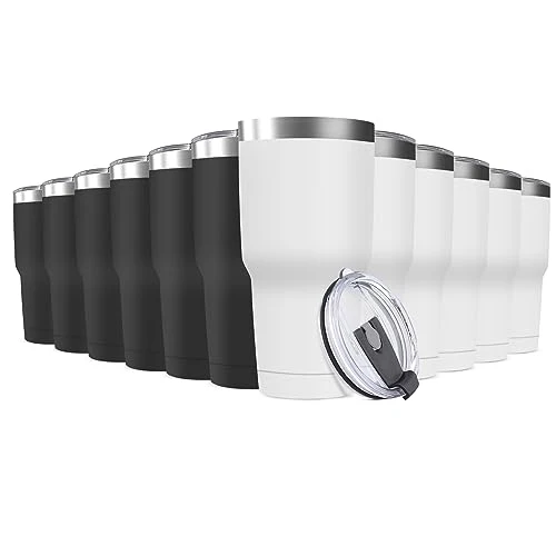 Detailed 30oz Stainless Steel Travel Mug with Lid Pure