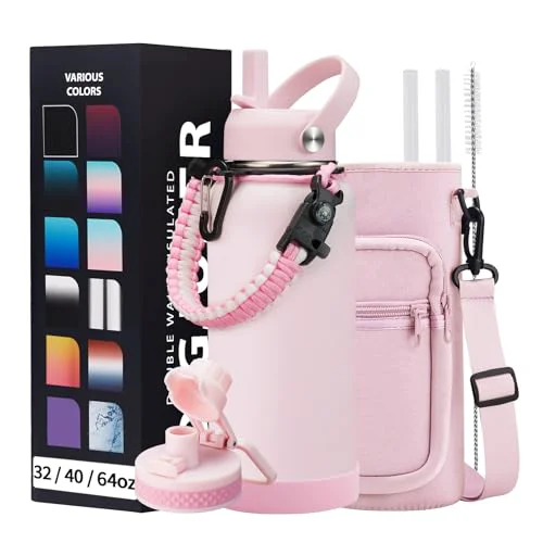 Practical 32 OZ Water Bottles with Straw 9 Count Flexible