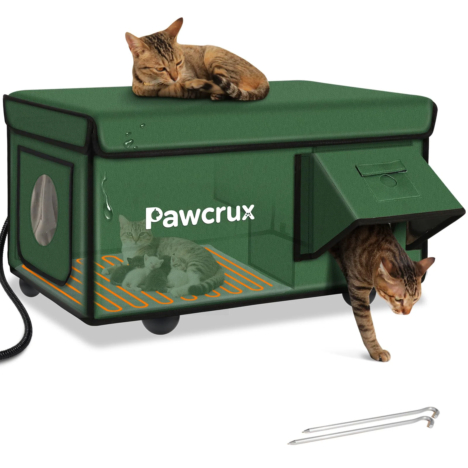 Quality JLSAME Weatherproof Heated Cat House Outdoor Winter Shelter with Escape Door Versatile