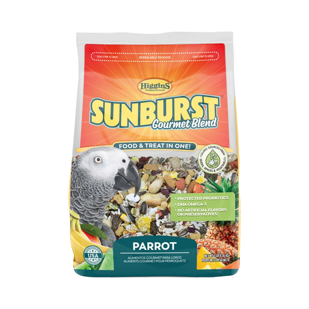 Casual Higgins Sunburst Gourmet Blend Parrot Bird Food 3-lb Sustainable