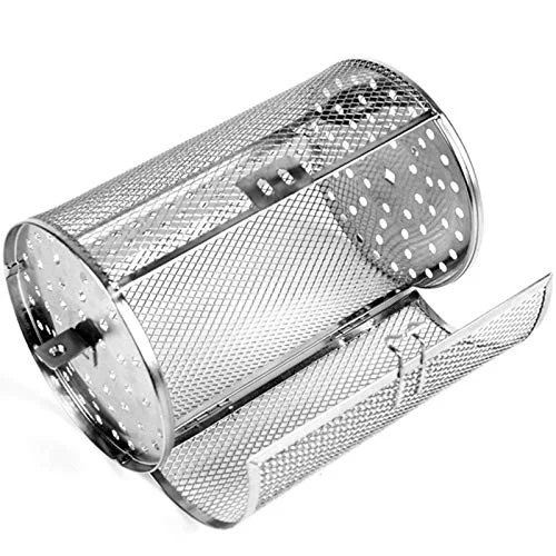 Efficient Stainless Steel Rotisserie Grill Roaster Drum Oven Basket Oven Roast Baking Rotary for Peanut Dried Nut Coffee Beans BBQ 5.51 x 10.43 inch Luxury