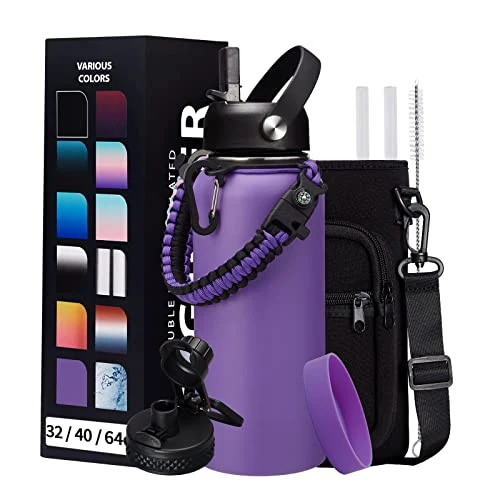 Relaxed 32 oz Water Bottles with Straw Spout Lid 9 Count Effective