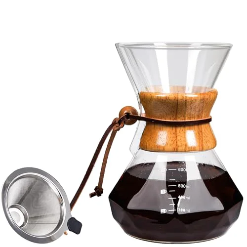 Superior Pour Over Coffee Maker with Reusable Stainless Steel Drip Filter Efficient