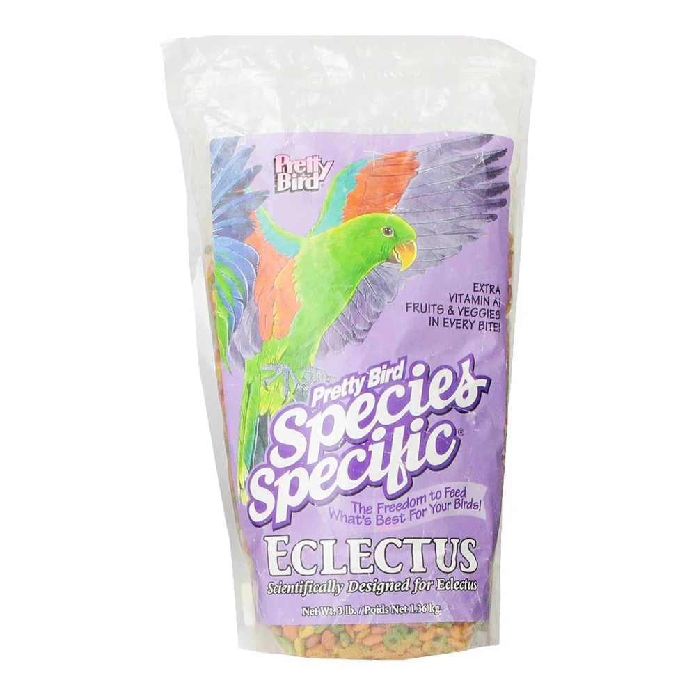 Expertly Made Pretty Bird Species Specific Eclectus Pelleted Bird Food 3-lb Refined