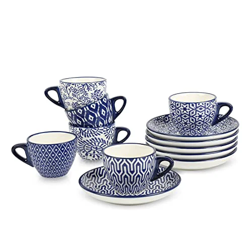 Trendy Ceramic 2 oz Espresso Cups 6 Count Original