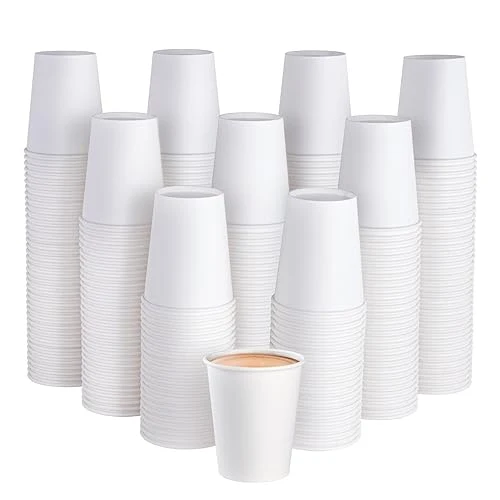 Comfortable 300Pack 8oz Disposable Paper Coffee Cups White Hot Coffee Cups 300 Count Functional