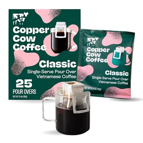 High-Performance Vietnamese Pour Over Single Serve Dark Roast 25 Pack 9.98 Ounce Exceptional