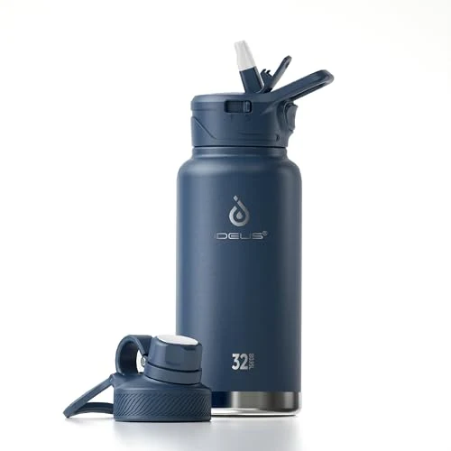 Sustainable 32oz Insulated Stainless Bottle with 2 Leakproof Lids Traditional