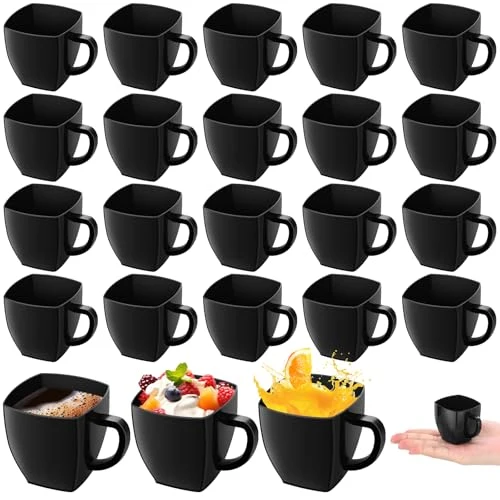 Solid 50 Pcs Mini Disposable Tea Cups with Handle 50 Count Fine Crafted