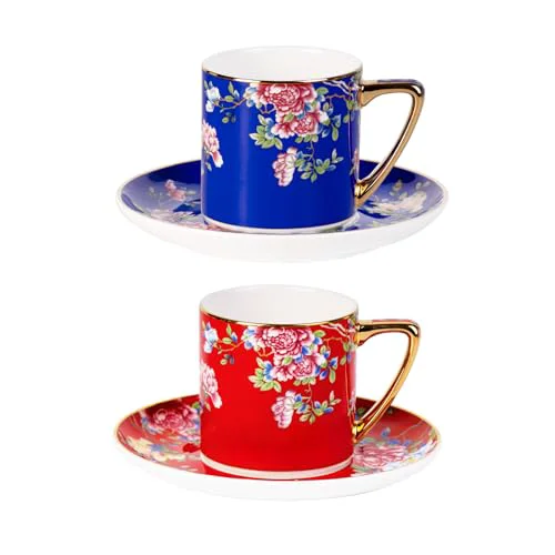 Crafted Tea Cup and Saucer 2 Count Modern