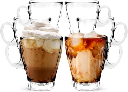 Verified Clear Large Glass Coffee Mugs with Handles Innovative