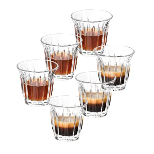 Sophisticated Shot Glasses Set of 6 Small Glass Cups 3OZ Latte Glasses for Espresso 6 Count Expertly Made