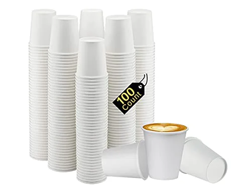 User-Friendly White Disposable Paper Coffee Cups 100 Count Quality
