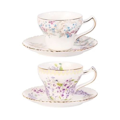 High-Grade Tea Cups and Saucers Set of 2 2 Count Advanced