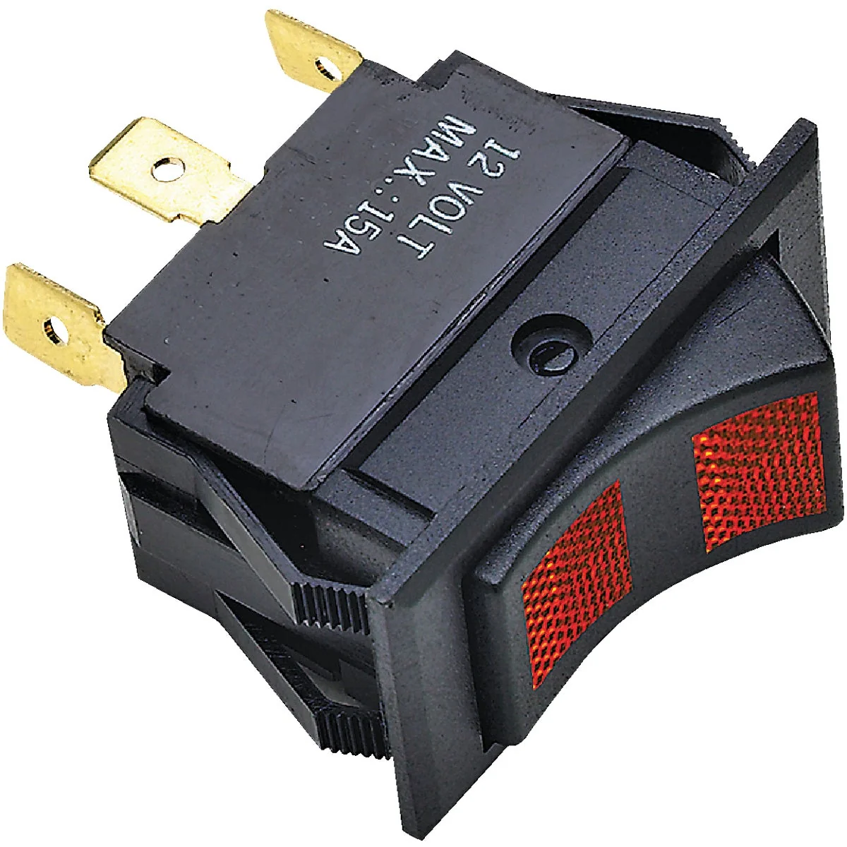 High-End Seachoice 15A 12V Black Rocker Switch On Red Off On Red Solid
