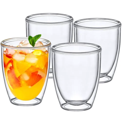 Trusted Andes - 14-Ounce Insulated Plastic Tumblers Set of 4 Double-Wall Plastic Drinking Glasses All-Clear Reusable Plastic Cups BPA- Shatter-Proof Dishwasher-Safe 4 Count Outstanding