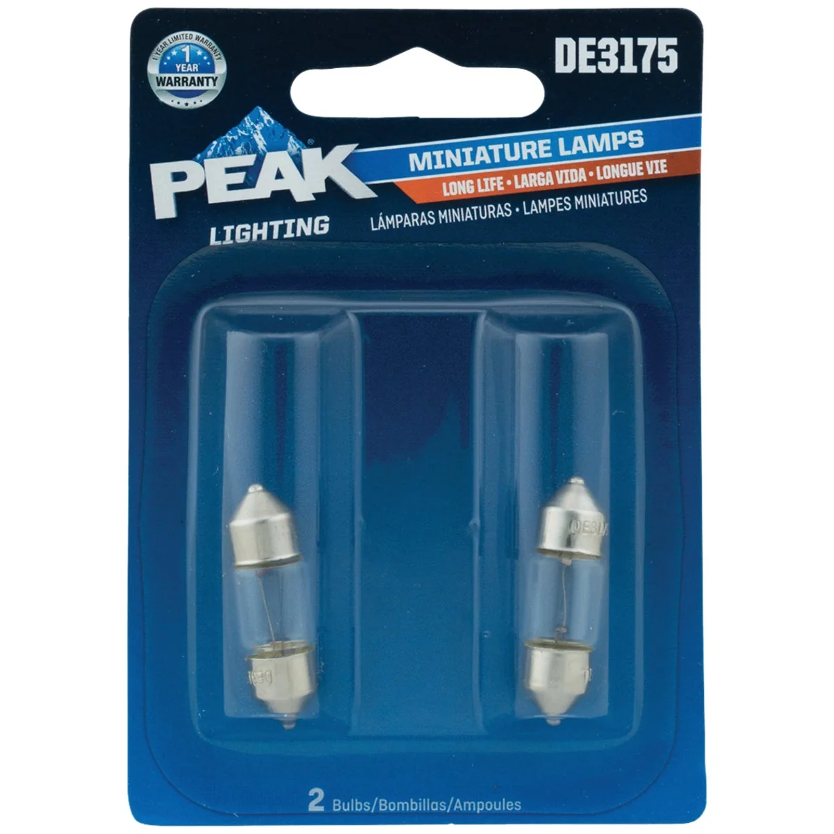 Clean PEAK DE3175 13V Mini Incandescent Automotive Bulb 2-Pack Recyclable