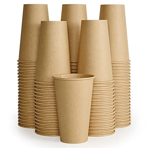 Proven 100 Pack 16 oz Kraft Paper Coffee Cups Outstanding
